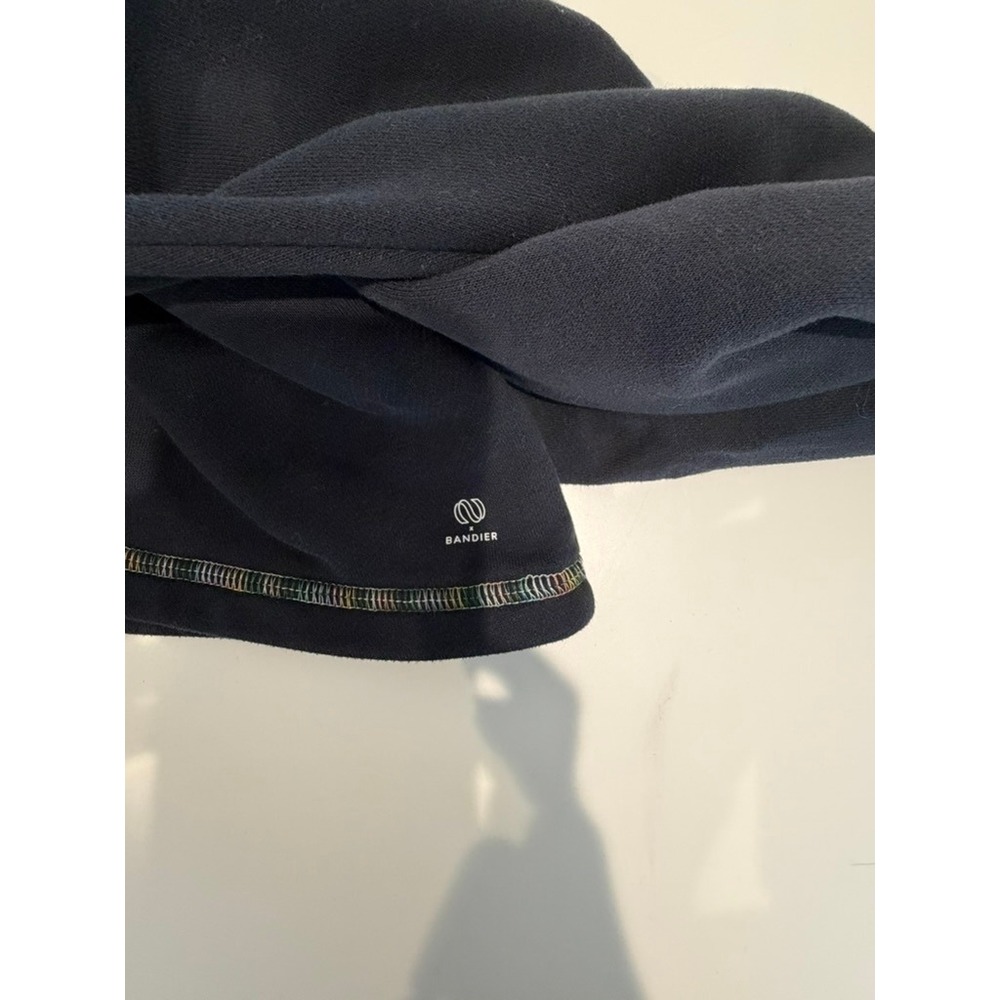 Something Navy x Bandier Cropped Hoodie Blue Rainbow Stitch Pullover Size M - Picture 6 of 6
